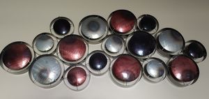 Silver / Red / Black Circles, Metal Wall Decor